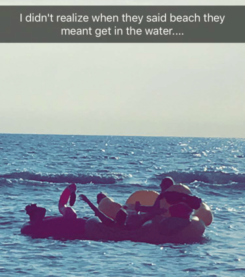 friends on a raft